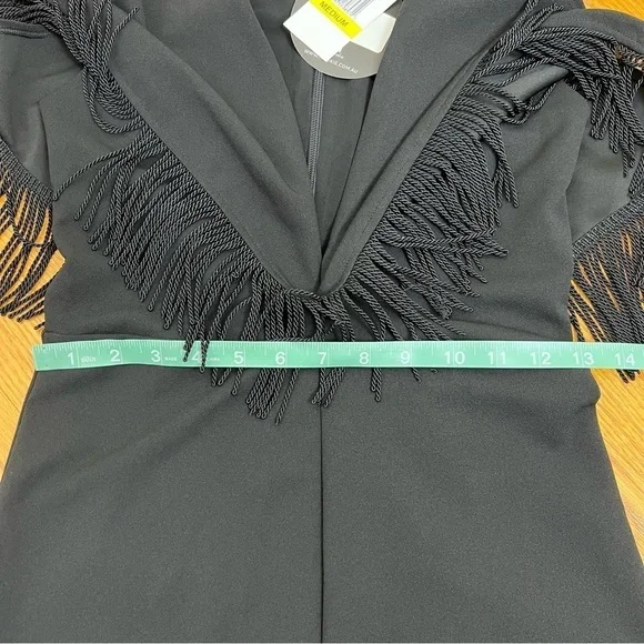Nookie Womens Iris Black Fringe Skinny Leg Evening Jumpsuit‎ NWT - Picture 8 of 14